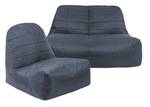 Sofa Sitzsack mit Rückenlehne Grau - Kunststoff - 142 x 70 x 115 cm