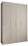 Armoire à portes battantes Como 4 Beige - Doré - 170 x 50 cm