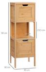 Midischrank 834-512V00ND Braun - Bambus - 30 x 90 x 30 cm