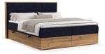 Boxspringbett Ikigai mit Topper Blau - Breite: 140 cm