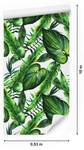 Papier Peint FEUILLES Tropicales Plantes Noir - Marron - Vert - Blanc - Papier - Textile - 53 x 1000 x 1000 cm