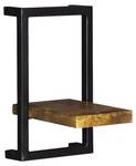 SIDNEY Wandregal III Schwarz - Braun - Metall - Massivholz - Holzart/Dekor - 20 x 35 x 25 cm