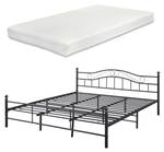 Metallbett Florenz mit Matratze Schwarz - Tiefe: 180 cm