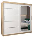 Armoire à portes coulissantes promo v2 Imitation chêne de Sonoma - Blanc - Largeur : 200 cm - 2 porte