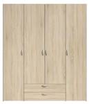 Armoire VARIA - Décor chene - 4 portes b Beige - Bois manufacturé - 160 x 185 x 51 cm