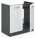 Meuble bas sous-évier R-Line 34906 Anthracite - Blanc brillant