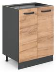 Meuble bas de cuisine R-Line 34888 Anthracite - Imitation chêne truffier de sonoma