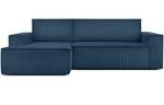 Links Ecksofa NAPI Marineblau - Armlehne beidseitig montierbar - Ecke davorstehend links - Ottomane davorstehend links