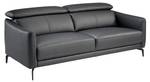 Sitzer Sofa aus schwarzem Rindsleder Schwarz - Echtleder - Textil - 197 x 94 x 100 cm