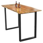 Table de bar bord d'arbre pied noir 120 x 85 cm