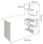 Schreibtisch „Matrix“ Weiß Weiß - Holz teilmassiv - 143 x 122 x 60 cm