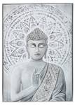 Bedruckte Leinwand BOUDDHA Silber - Metall - 3 x 70 x 50 cm