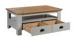 Table basse Landside Gris - En partie en bois massif - 65 x 45 x 110 cm