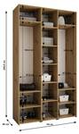 Drehtürenschrank Como 2 Beige - Gold - Hellgrau - 140 x 40 cm