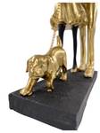 Paar mit Hund Gold - Kunststoff - 20 x 30 x 12 cm