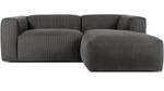 Ecksofa BUFFO 4-Sitzer Grau - Breite: 237 cm - Armlehne beidseitig montierbar - Ecke davorstehend rechts - Ottomane davorstehend rechts