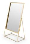 Spiegel auf Ständer Oval II Gold - Metall - 14 x 43 x 14 cm