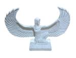 Skulptur Frau mit Flügel Weiß - Kunststoff - Stein - 30 x 23 x 8 cm