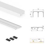 Schiebesystem für 2 Schranktüren Placard Weiß - Metall - 20 x 5 x 240 cm