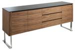Sideboard aus Nussbaumholz Schwarz - Braun - Metall - Massivholz - Holzart/Dekor - 200 x 81 x 50 cm