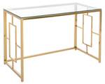 Schreibtisch CLOTILDE Gold - Glas - 60 x 75 x 120 cm