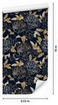 Tapete BLUMEN Blätter Pflanzen Glamour Beige - Schwarz - Braun - Weiß - Papier - Textil - 53 x 1000 x 1000 cm