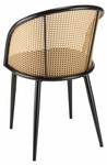 Stuhl und Sessel am Tisch LEA 2er Set Schwarz - Rattan - 55 x 82 x 51 cm