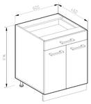 Meuble cuisine R-Line 29715 Marron clair - Blanc - 60 x 81 x 46 cm