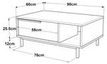 Couchtisch Majaajoå Weiß - Holzwerkstoff - Metall - 60 x 38 x 60 cm