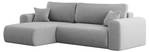 Ecksofa CAPRI Hellgrau - Ecke davorstehend links - Longchair davorstehend links