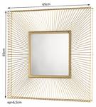Vergoldeter quadratischer Spiegel Gold - Metall - 6 x 65 x 65 cm