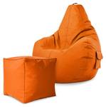 Lot de 2: pouf + tabouret "Cozy+Cube" Orange