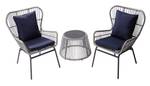 Ensemble table et chaises de jardin Bleu - Métal - 72 x 90 x 73 cm