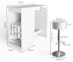 Bartischset Ross Weiß - Holzwerkstoff - 115 x 105 x 50 cm