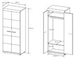 Schrank LIRYA G80 Braun - Holzwerkstoff - 80 x 194 x 54 cm