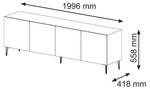 Tv lowboard RAVENNA C RTV200 4D Schwarz - Weiß