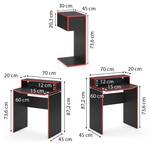 Bureau ordinateur Kron noir/rouge Set 8 Noir - Bois manufacturé - 60 x 87 x 60 cm