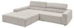 Ecksofa RENO Silber - Armlehne davorstehend links - Ecke davorstehend links