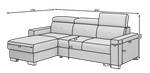 Ecksofa FRESA Beige - Ecke davorstehend links