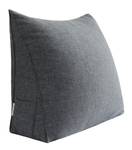 Gris Coussin cunéiforme Mélange de lin Hauteur : 50 cm