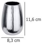 Behälter für Zahnpasta und Zahnbürste Silber - Keramik - 9 x 12 x 9 cm