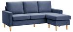 Ecksofa NOEMIE Blau - Massivholz - Textil - 198 x 86 x 135 cm