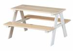 Tischset mit Kinderbänken Weiß - Holz teilmassiv - 50 x 82 x 90 cm