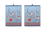 Geschirrtücher Flower Festival (2er-Set) Blau - Rot - Textil - 50 x 1 x 70 cm