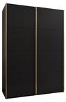 Armoire Lux 1 Noir - Doré - Largeur : 170 cm