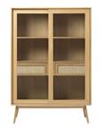 Vitrine 2 portes 2 tiroirs Marron - En partie en bois massif - 110 x 160 x 40 cm