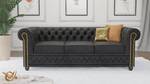 Sofa Ingrid 3-Sitzer Chesterfield Anthrazit