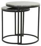 Set de 2 tables d'appoint ALFIO Noir - Métal - 49 x 54 x 49 cm