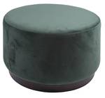 Pouf rond en velours (L) gris Vert - Textile - 50 x 30 x 50 cm