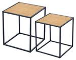 Set de 2 tables basses Grindavik Noir - Bois manufacturé - 40 x 46 x 40 cm